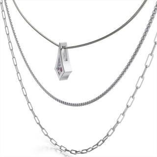 BKK Star Pendant -  Pink Sapphire - Chain set - Sterling Silver