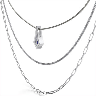 BKK Star  Pendant -  Blue Spinel - Chain Set - Sterling Silver