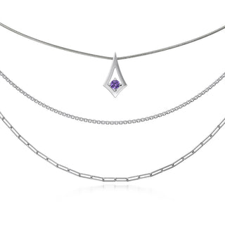 BKK Star Pendant -  Purple  Sapphire - Chain Set - Sterling Silver