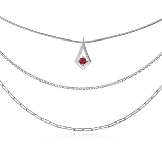 BKK Star Pendant -  Ruby - Chain Set - Sterling Silver