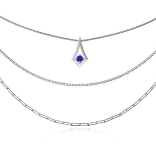 BKK Star  Pendant -  Blue Spinel - Chain Set - Sterling Silver