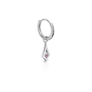 BKK Star Huggies -  Pink Sapphire - Sterling Silver