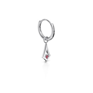 BKK Star Huggies -  Ruby - Sterling Silver