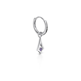 BKK Star Huggies -  Purple  Sapphire - Sterling Silver