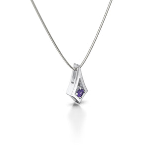 BKK Star Pendant -  Purple  Sapphire - Snake Chain - Sterling Silver