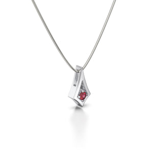 BKK Star Pendant -  Ruby - Snake Chain - Sterling Silver