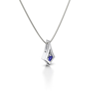 BKK Star  Pendant -  Blue Spinel - Snake Chain - Sterling Silver