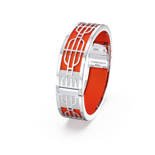 Nanyang Dream Bangle - Lava Orange - Sterling Silver