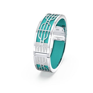 Nanyang Dream Bangle - Shophouse Teal - Sterling Silver