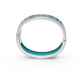 Nanyang Dream Bangle - Shophouse Teal - Sterling Silver