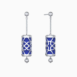 Lotus Silk Earrings - Royal Blue