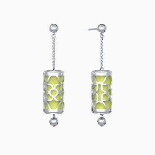 Lotus Silk Earrings - Pomelo Green