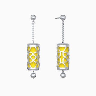 Lotus Silk Earrings - Pineapple Yellow