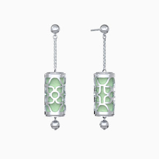 Lotus Silk Earrings - Palm Tree Green 