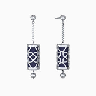 Lotus Silk Earrings - Midnight Blue