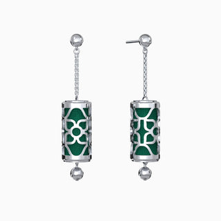 Lotus Silk Earrings - Emerald Green 