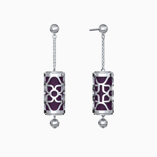 Lotus Silk Earrings - Deep Plum