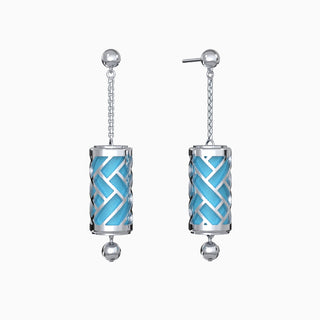 Hue Silk Earrings - Turquoise Blue 