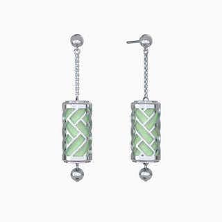 Hue Silk Earrings - Palm Tree Green