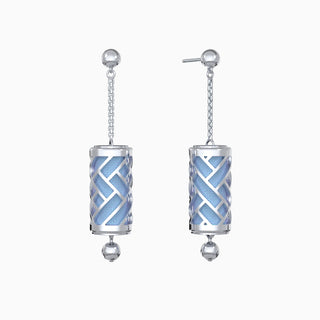 Hue Silk Earrings - Gazebo Blue 