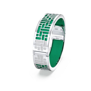 Pavilion Bangle - Python Green - Sterling Silver