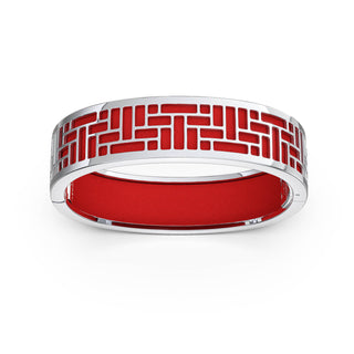 Pavilion Bangle - Firecracker Red - Sterling Silver