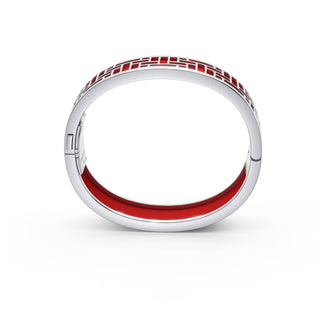 Pavilion Bangle - Firecracker Red - Sterling Silver