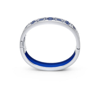 Peranakan Grace Bangle - Celestial Blue - Sterling Silver