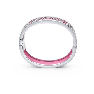 Peranakan Grace Bangle - Guava Pink - Sterling Silver