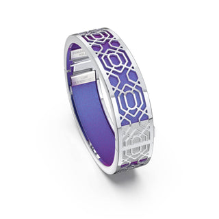 Peranakan Grace Bangle - Dawn Mauve - Sterling Silver