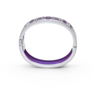 Peranakan Grace Bangle - Dawn Mauve - Sterling Silver