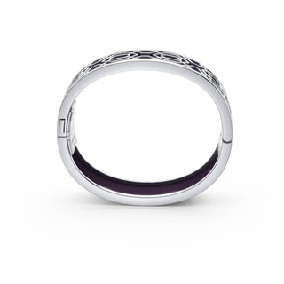 Peranakan Grace Bangle - Deep Plum - Sterling Silver