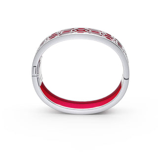 Peranakan Grace Bangle - Dragonfruit Pink - Sterling Silver