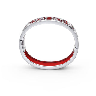 Peranakan Grace Bangle - Firecracker Red - Sterling Silver