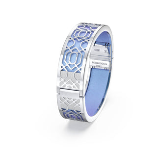 Peranakan Grace Bangle - Gazebo Blue - Sterling Silver