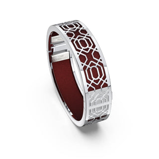 Peranakan Grace Bangle - Mangosteen Red - Sterling Silver