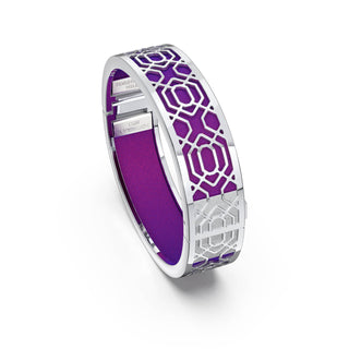 Peranakan Grace Bangle - Orchid Purple - Sterling Silver