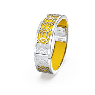 Peranakan Grace Bangle - Pineapple Yellow - Sterling Silver