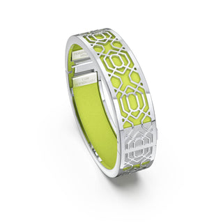 Peranakan Grace Bangle - Pomelo Green - Sterling Silver