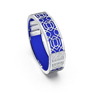 Peranakan Grace Bangle - Royal Blue - Sterling Silver