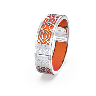 Peranakan Grace Bangle - Sunset Orange - Sterling Silver