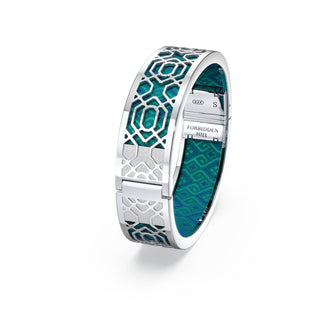 Peranakan Grace Bangle - Andaman Green - Sterling Silver