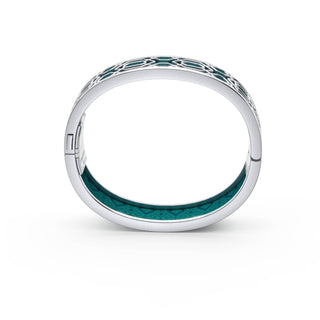 Peranakan Grace Bangle - Andaman Green - Sterling Silver