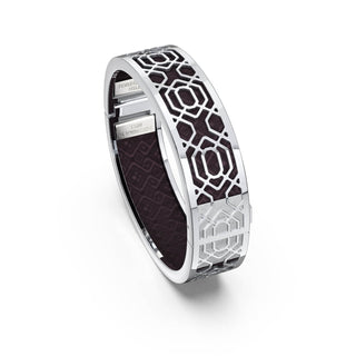 Peranakan Grace Bangle - Kopi-O Brown - Sterling Silver