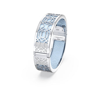 Peranakan Grace Bangle - Mist Blue - Sterling Silver