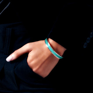 Edge Bangle - Shophouse Teal - Sterling Silver