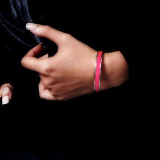 Edge Bangle - Dragonfruit Pink - Sterling Silver