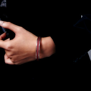 Edge Bangle - Mangosteen Red - Sterling Silver