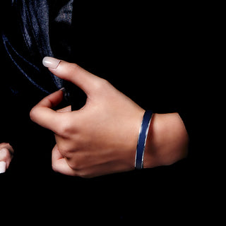 Edge Bangle - Midnight Blue - Sterling Silver