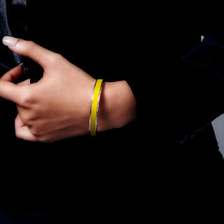 Edge Bangle - Pineapple Yellow - Sterling Silver